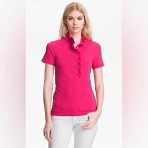 Tory Burch Mock Neck Short Sleeve Polo